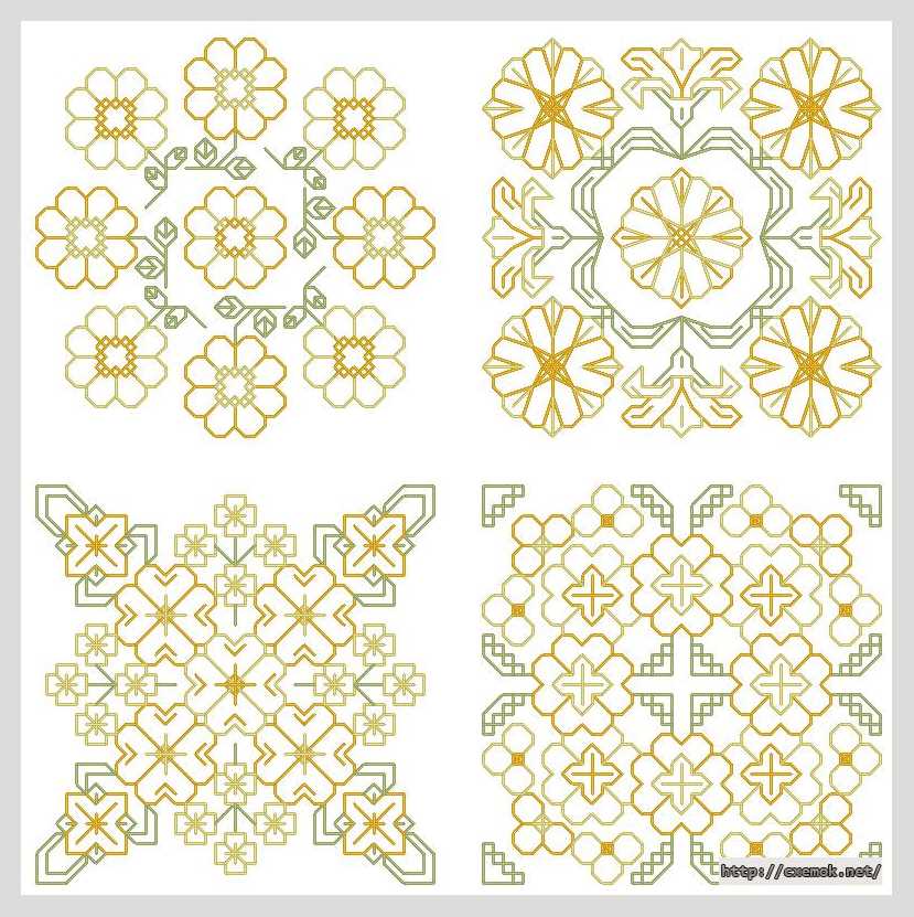 Download embroidery patterns by cross-stitch  - Золотой квартет