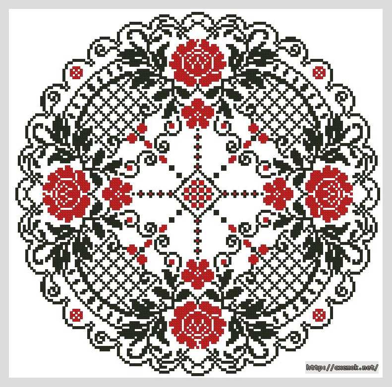 Download embroidery patterns by cross-stitch  - Салфетка «черное+красное»