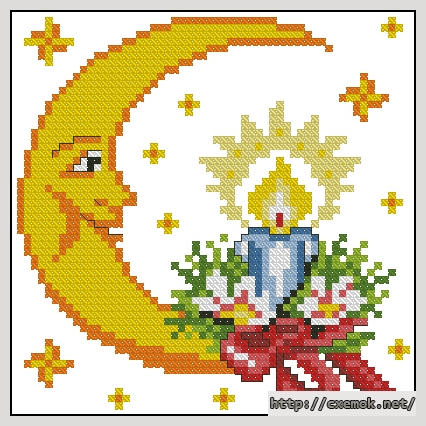 Download embroidery patterns by cross-stitch  - Рождественская луна, author 