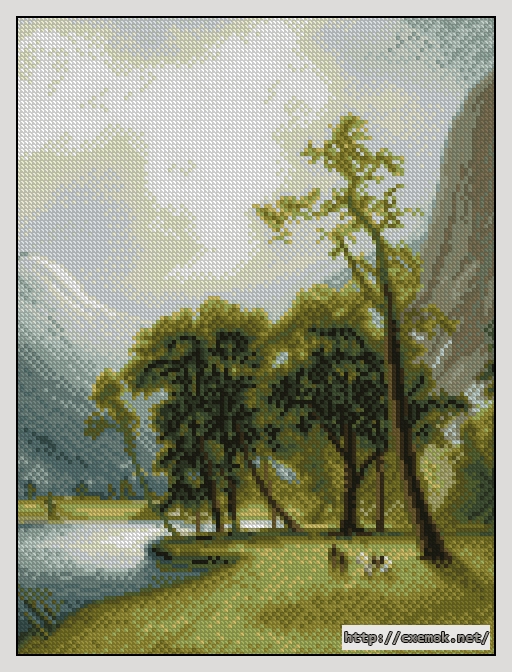 Download embroidery patterns by cross-stitch  - Half dome yosemite valley, author 
