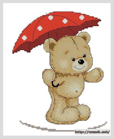 Download embroidery patterns by cross-stitch  - Грибной дождик