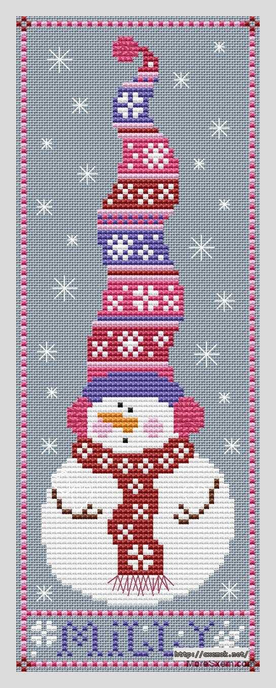 Download embroidery patterns by cross-stitch  - Снеговик милли