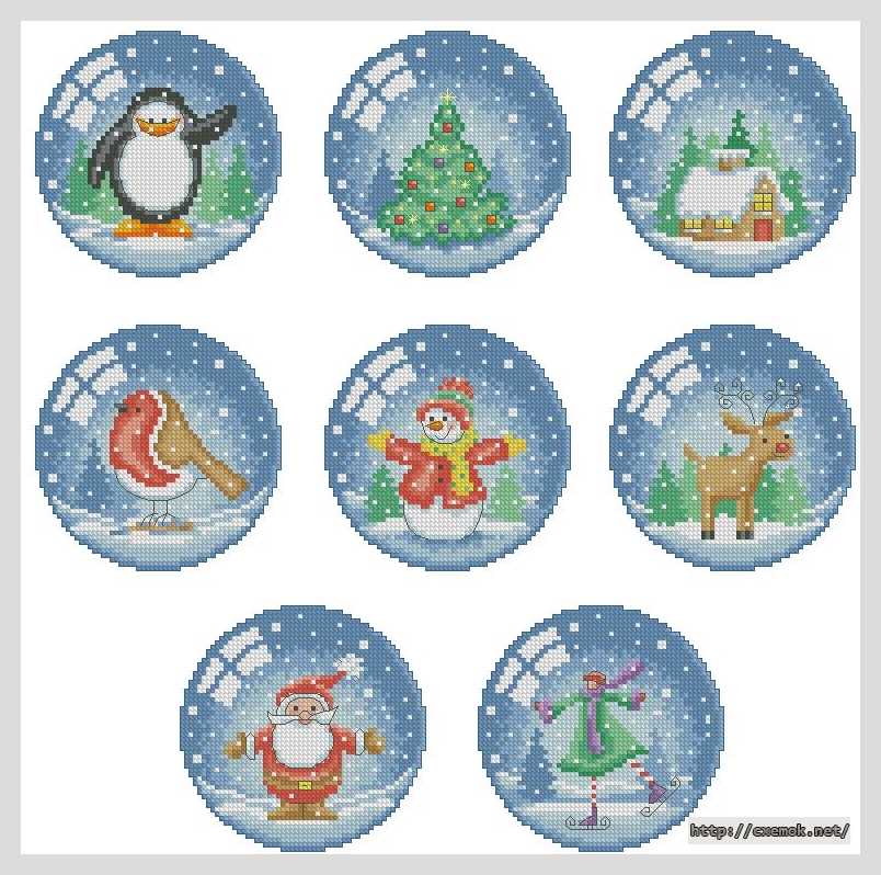 Download embroidery patterns by cross-stitch  - Новогодние шары