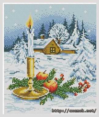 Download embroidery patterns by cross-stitch  - Різдвяна композиція