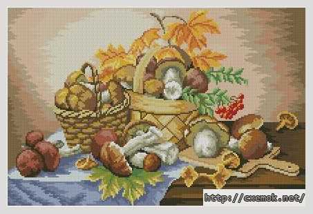 Download embroidery patterns by cross-stitch  - Дары осеннего леса