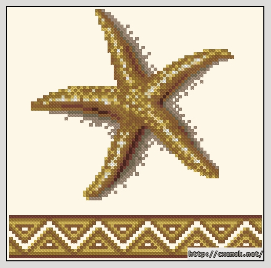 Скачать схемы вышивки нитками / крестом  - Морская звезда, автор 