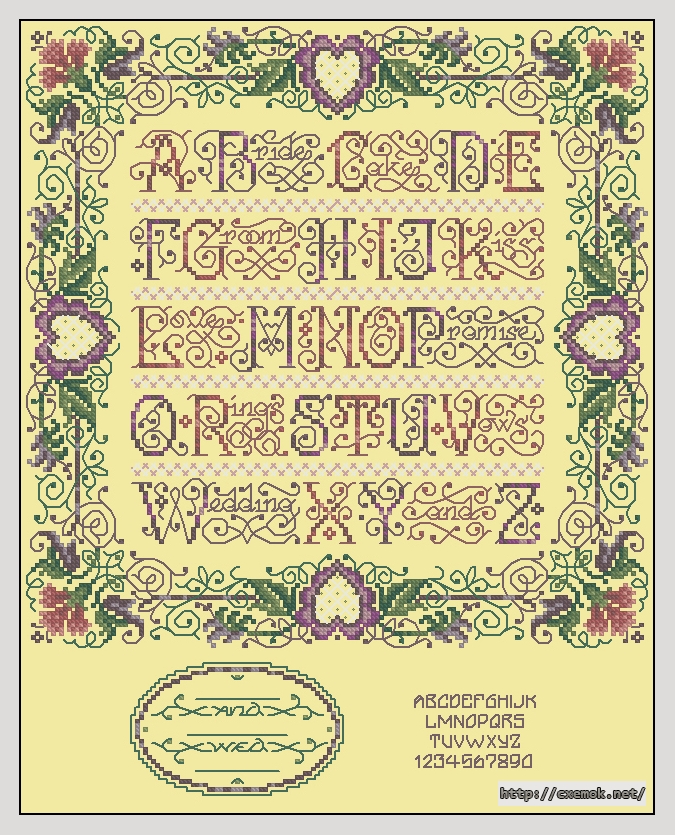 Download embroidery patterns by cross-stitch  - A to z weddding sampler, author 