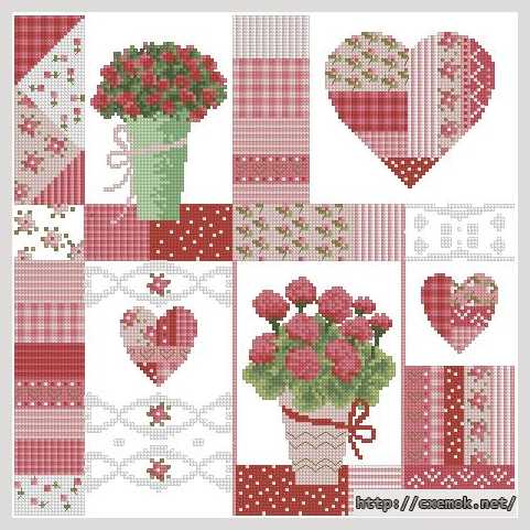 Download embroidery patterns by cross-stitch  - Малиновое панно
