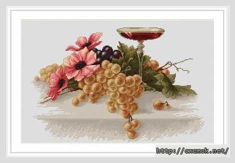 Download embroidery patterns by cross-stitch  - Цветы и виноград