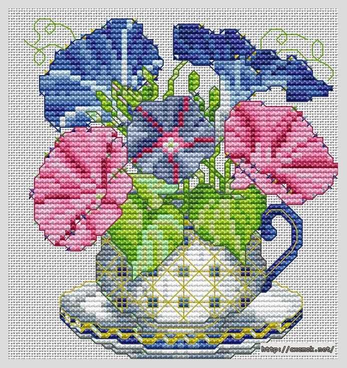 Download embroidery patterns by cross-stitch  - Cентябрьский букет
