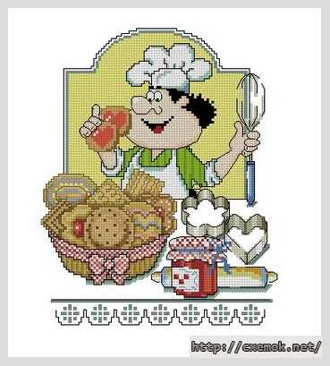 Download embroidery patterns by cross-stitch  - Печенье