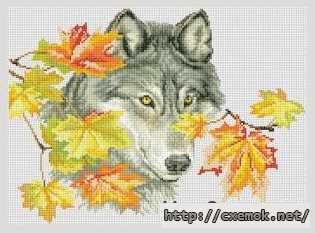 Download embroidery patterns by cross-stitch  - Волк подкрадается