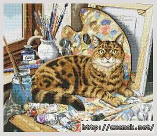 Download embroidery patterns by cross-stitch  - Творческий кот