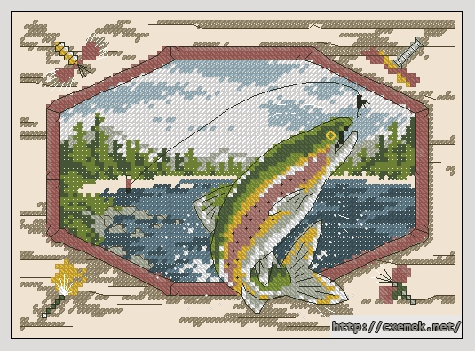 Download embroidery patterns by cross-stitch  - Casting a fly, author 
