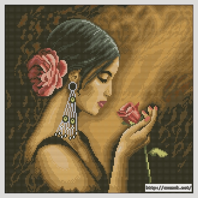 Download embroidery patterns by cross-stitch  - Spanish beauty, author 
