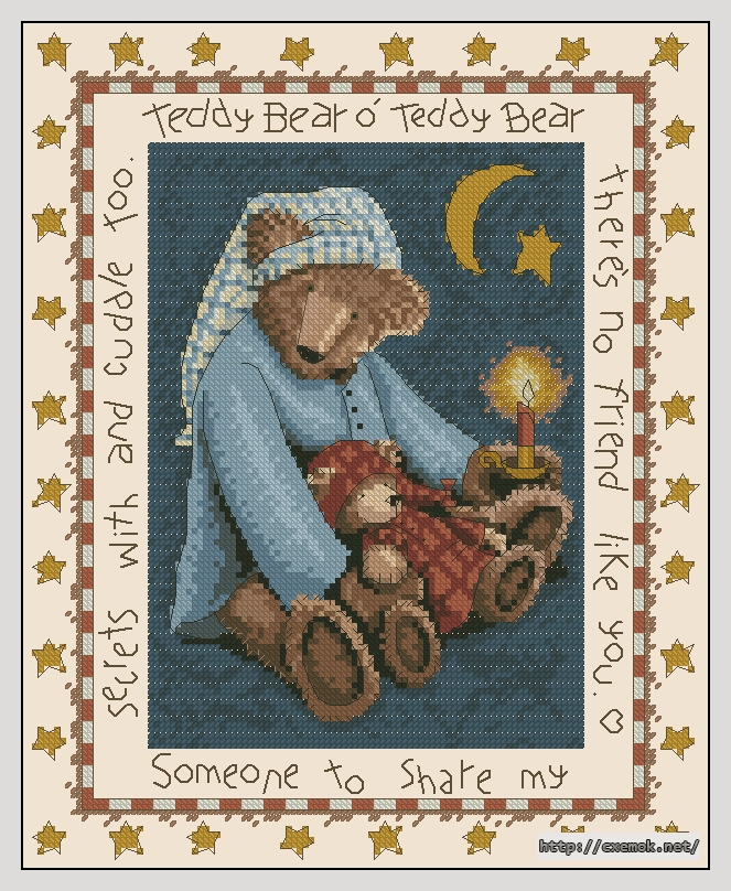 Download embroidery patterns by cross-stitch  - Teddy bear, author 