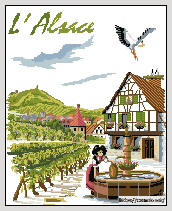 Download embroidery patterns by cross-stitch  - L''alsace, author 