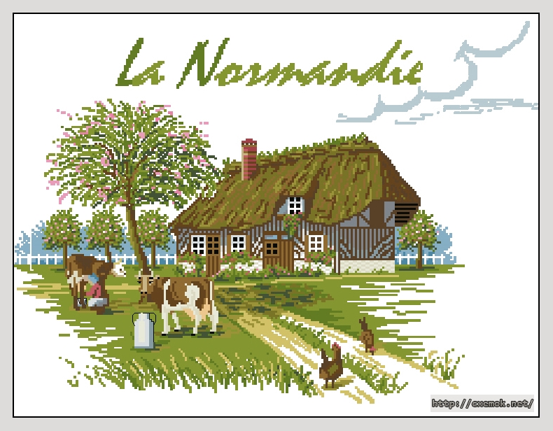 Скачать схему вышивки нитками La Normandie, автор 