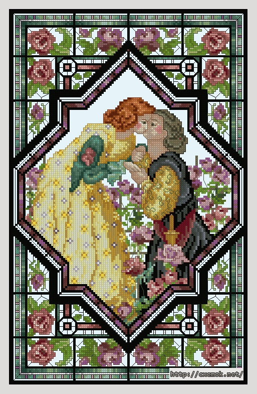 Download embroidery patterns by cross-stitch  - The kiss, author 