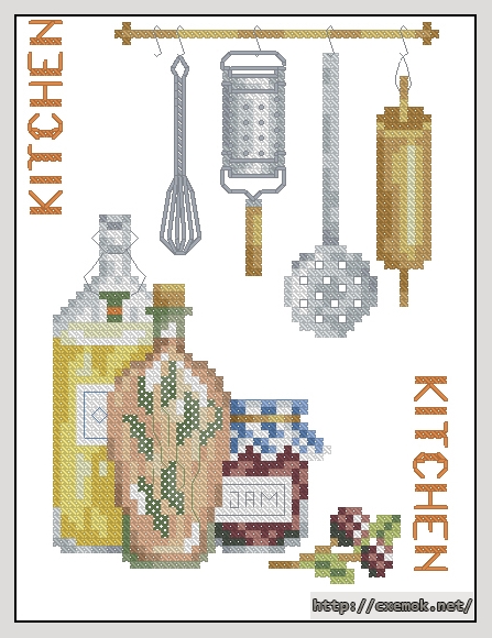 Download embroidery patterns by cross-stitch  - Kitchen merklap, author 