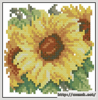 Download embroidery patterns by cross-stitch  - Zonnebloemen, author 
