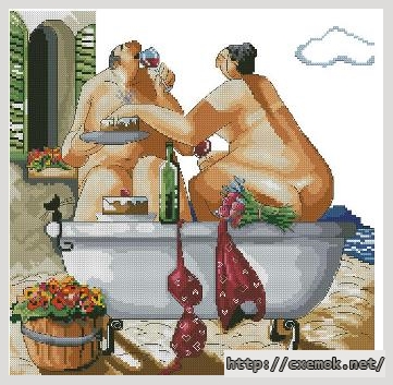 Download embroidery patterns by cross-stitch  - Bathing beauties, author 