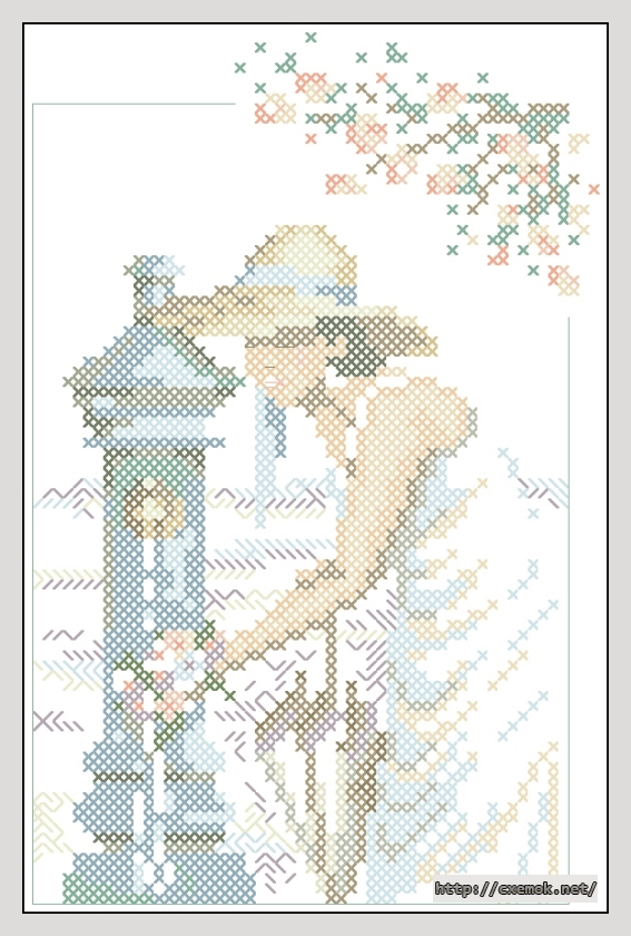 Download embroidery patterns by cross-stitch  - Vrouw bij pomp, author 