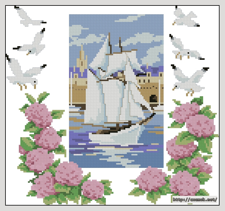 Download embroidery patterns by cross-stitch  - Паруса
