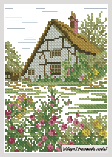 Завантажити схеми вишивки нитками / хрестом  - Tudor country cottage, автор 