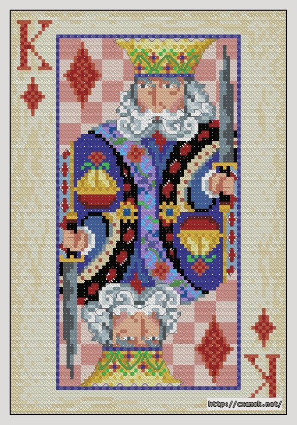 Download embroidery patterns by cross-stitch  - King, author 