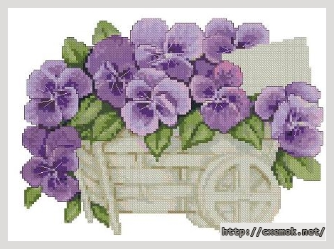 Download embroidery patterns by cross-stitch  - Анютины глазки, author 
