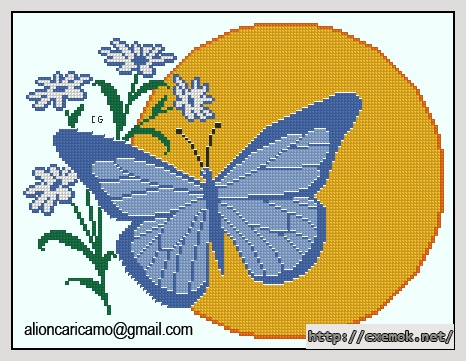 Download embroidery patterns by cross-stitch  - Farfalla a colori, author 