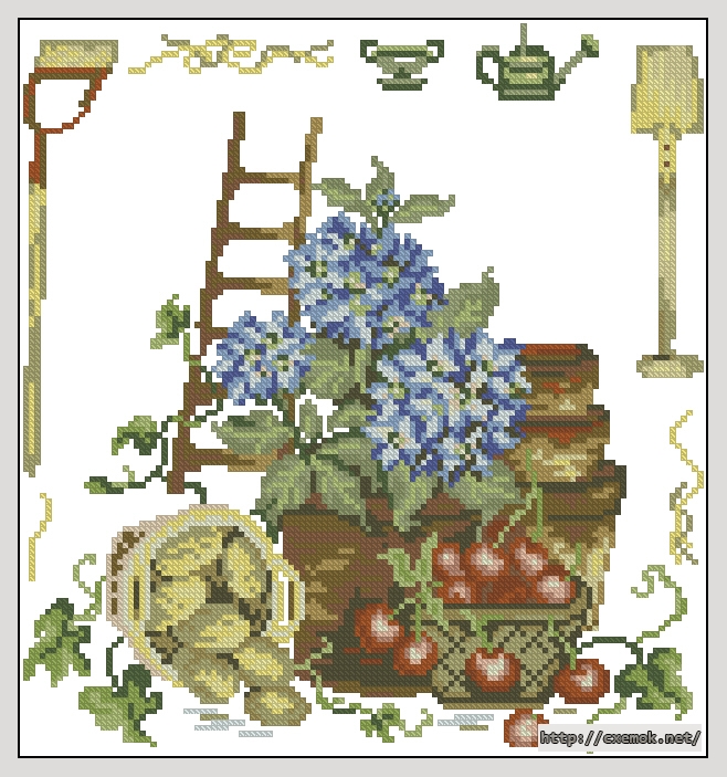 Download embroidery patterns by cross-stitch  - Cherry harvest, author 