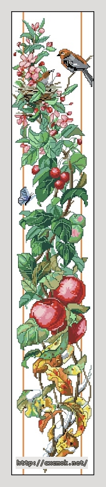 Download embroidery patterns by cross-stitch  - Four seasons bell pull, author 