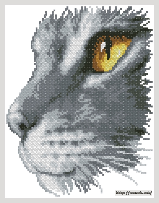 Download embroidery patterns by cross-stitch  - Cat portrait, author 