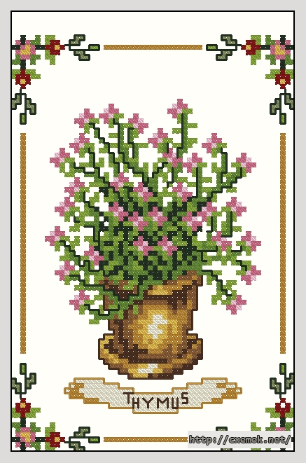 Download embroidery patterns by cross-stitch  - Thymus, author 
