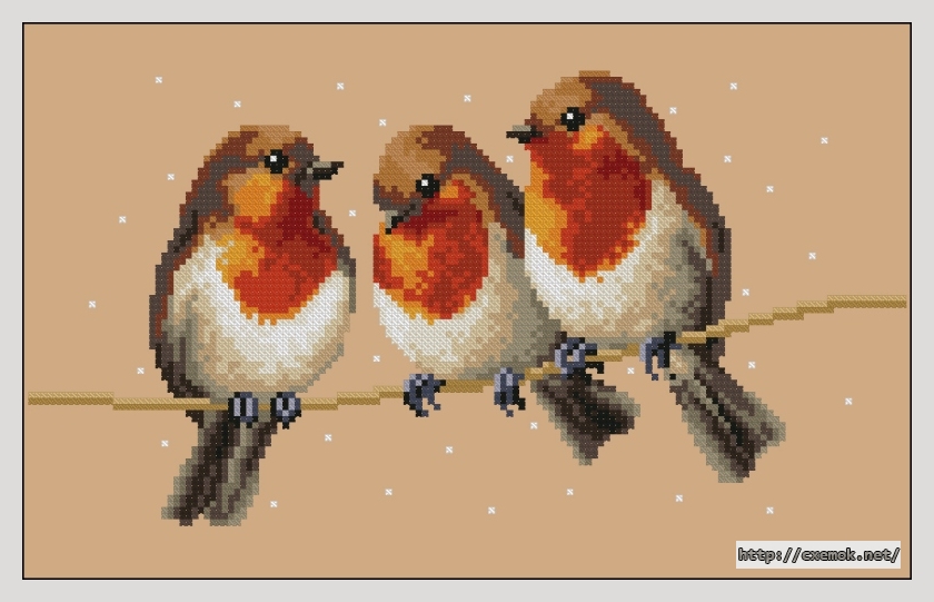 Download embroidery patterns by cross-stitch  - Птички, author 