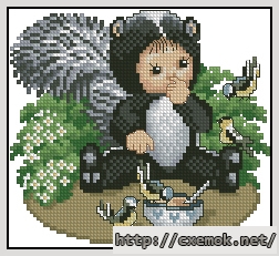 Download embroidery patterns by cross-stitch  - Skunk baby, author 