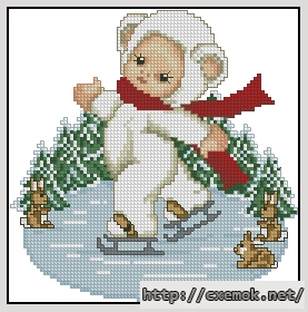 Download embroidery patterns by cross-stitch  - Polar bear baby skate, author 