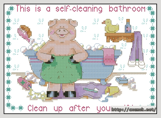 Download embroidery patterns by cross-stitch  - Self-cleaning bathroom, author 