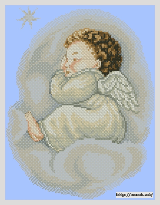 Набор для вышивания крестом Спящий малыш, 26x26, Белоснежка