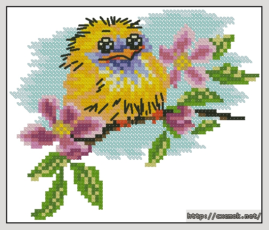 Download embroidery patterns by cross-stitch  - Грустный птенец, author 