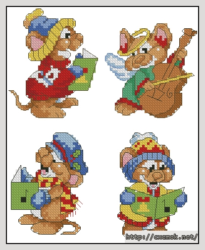 Download embroidery patterns by cross-stitch  - Carolers, author 