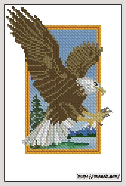 Download embroidery patterns by cross-stitch  - North america-eagle, author 
