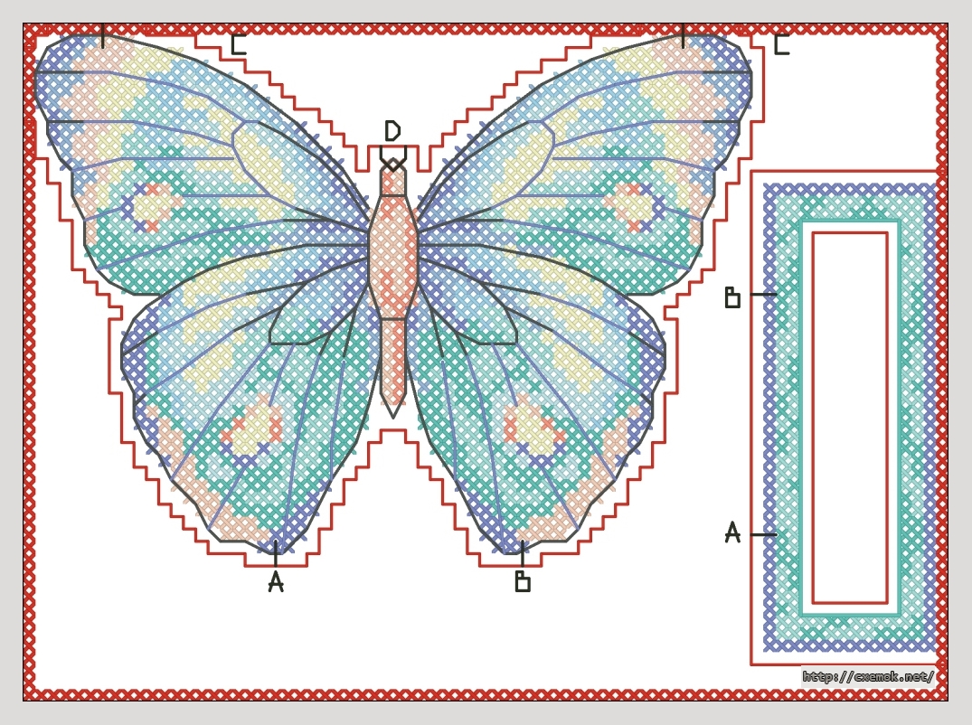 Скачать схемы вышивки нитками / крестом  - Butterfly fantasy, автор 