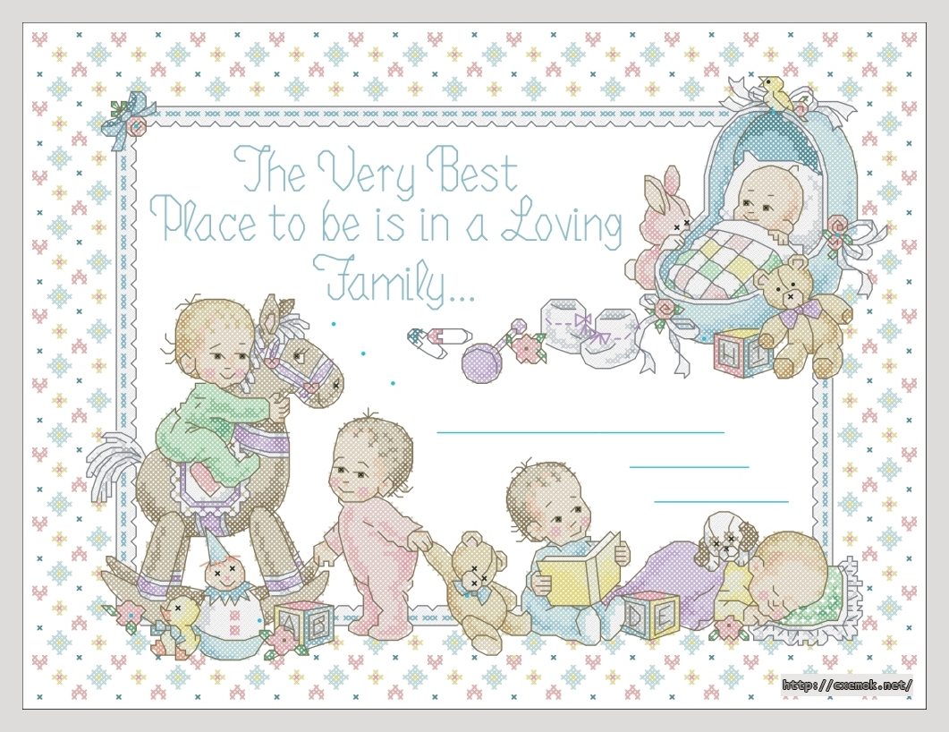 Download embroidery patterns by cross-stitch  - The very best place birth record, author 