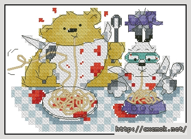 Download embroidery patterns by cross-stitch  - Archie messy spaghetti, author 