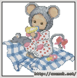 Download embroidery patterns by cross-stitch  - Mouse baby, author 