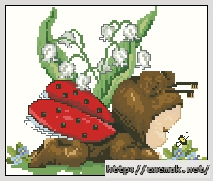 Download embroidery patterns by cross-stitch  - Ladybug baby, author 
