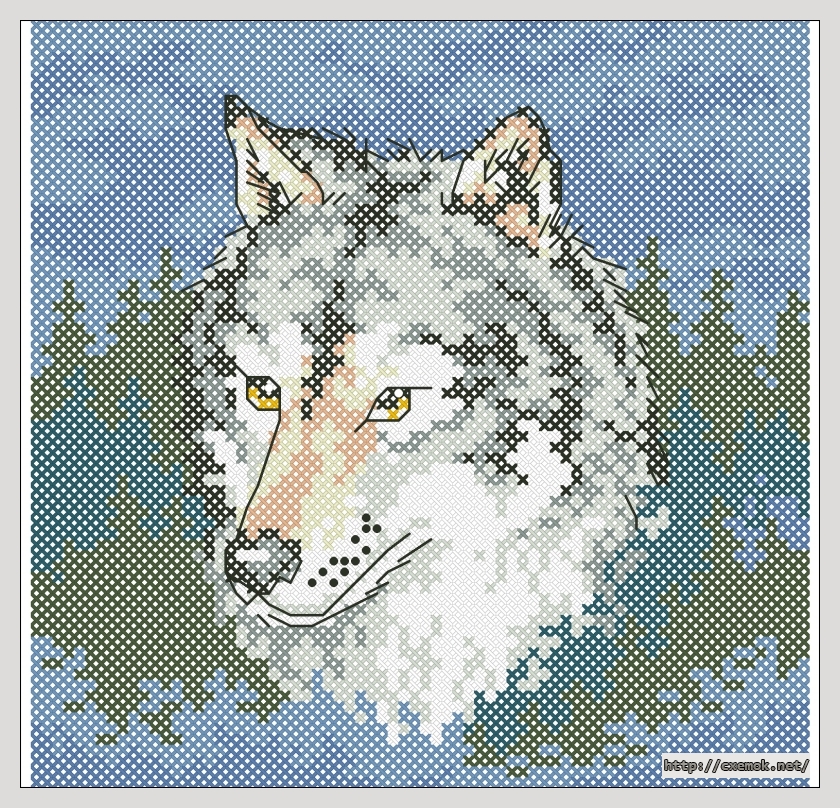 Download embroidery patterns by cross-stitch  - Wolf, author 